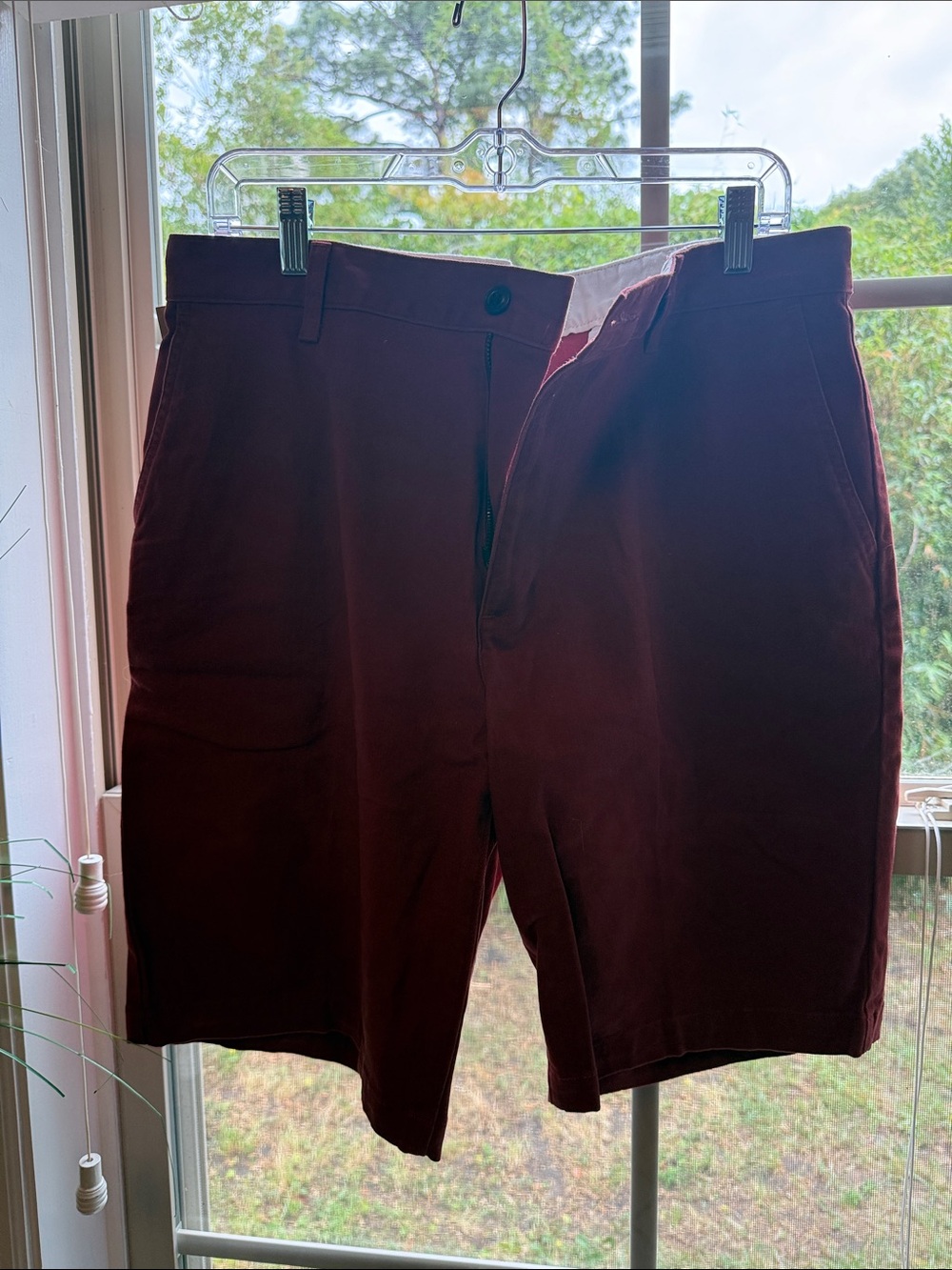 Dockers Maroon Flat-Front Casual Shorts